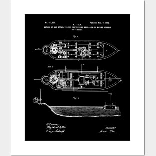 Tesla Invention Patent Mechanism for Moving Vessels 1898 Posters and Art